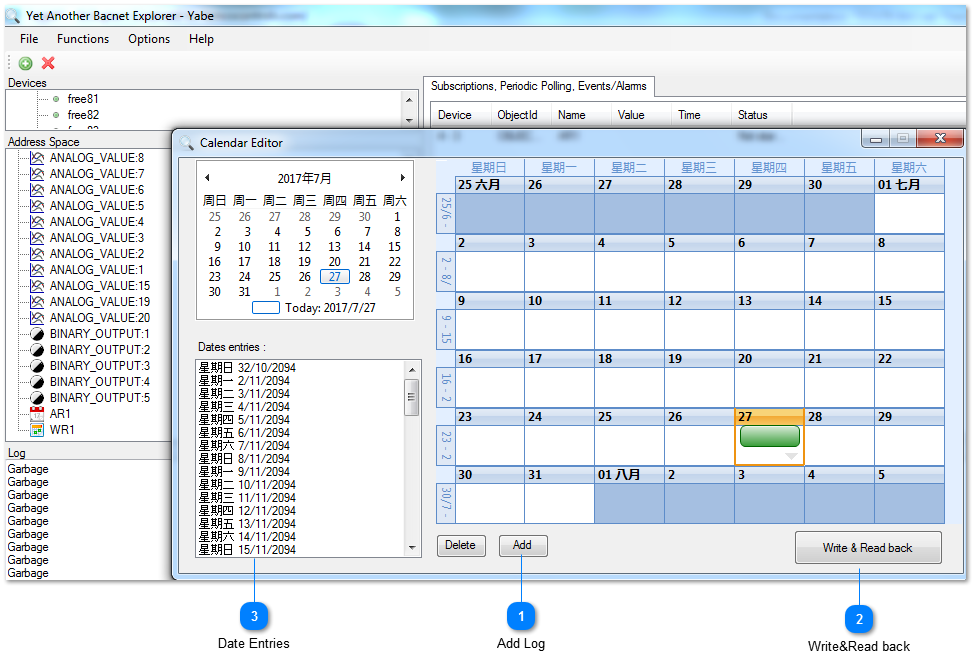 Annual routine schedule