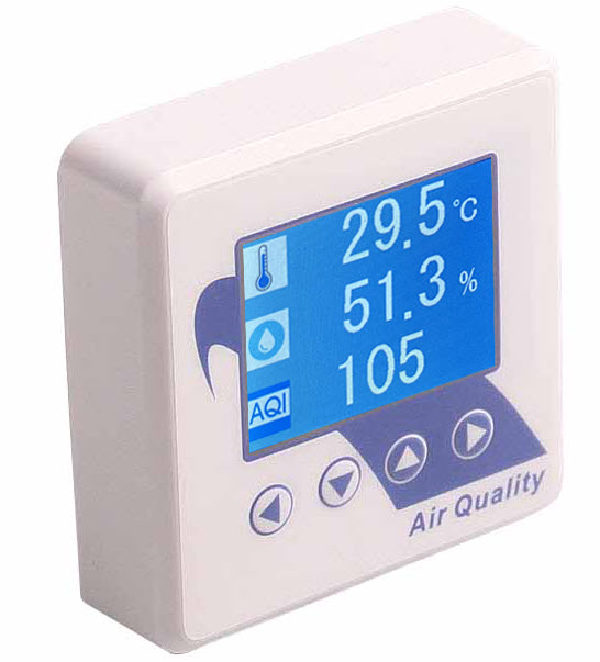 Modern Air Quality Humidity Temperature Monitor with digital display